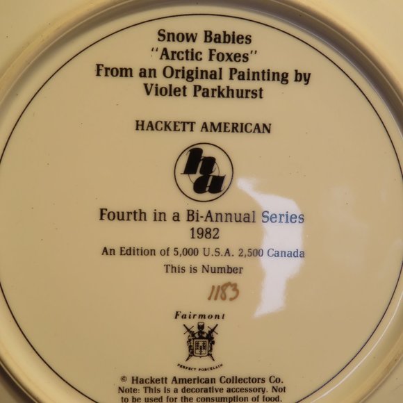 Snow Babies Arctic Foxes Vintage Collectible Plate (197C) - Picture 5 of 7
